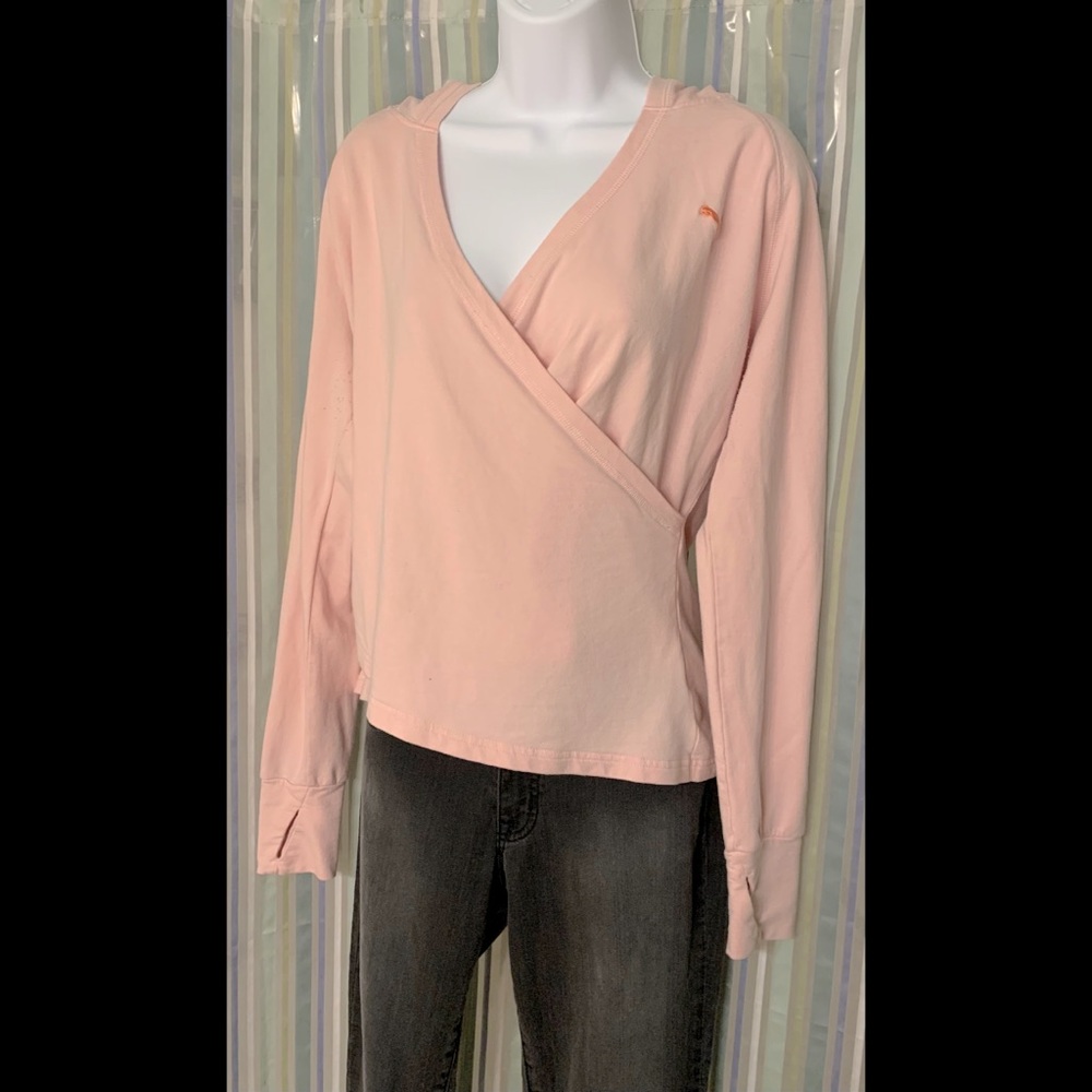 PUMA Criss-Cross Long Sleeve Hooded Yoga Top